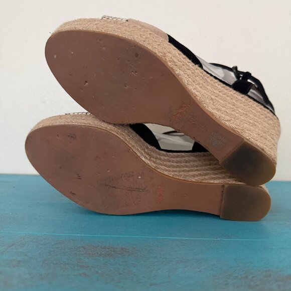 Coach Farren Suede Snake & Chalk Platform Sandals Sz 8 - Picture 9 of 9